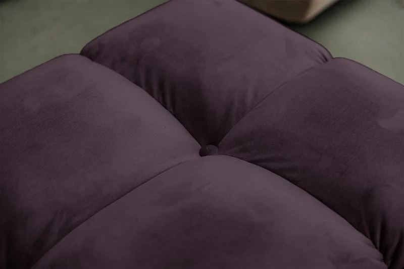 KAWOLA Polsterhocker VIVIEN Hockerbank Velvet purple