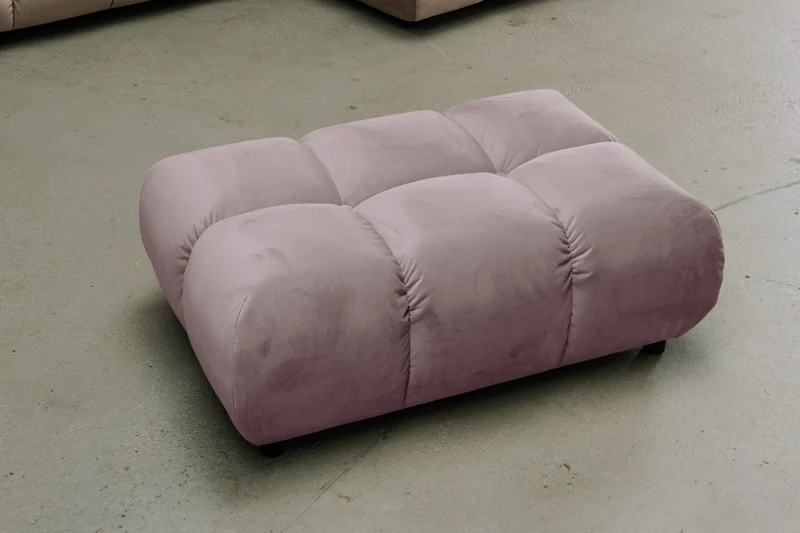 KAWOLA Polsterhocker VIVIEN Hockerbank Velvet roségrau