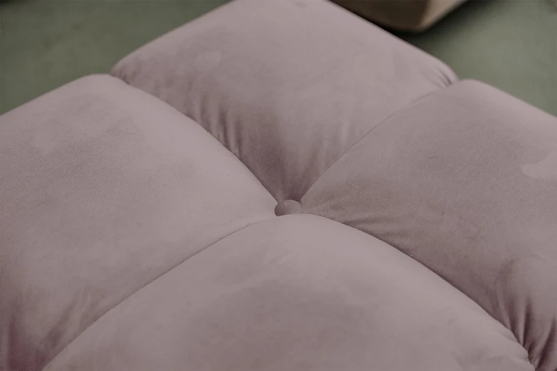 KAWOLA Polsterhocker VIVIEN Hockerbank Velvet roségrau