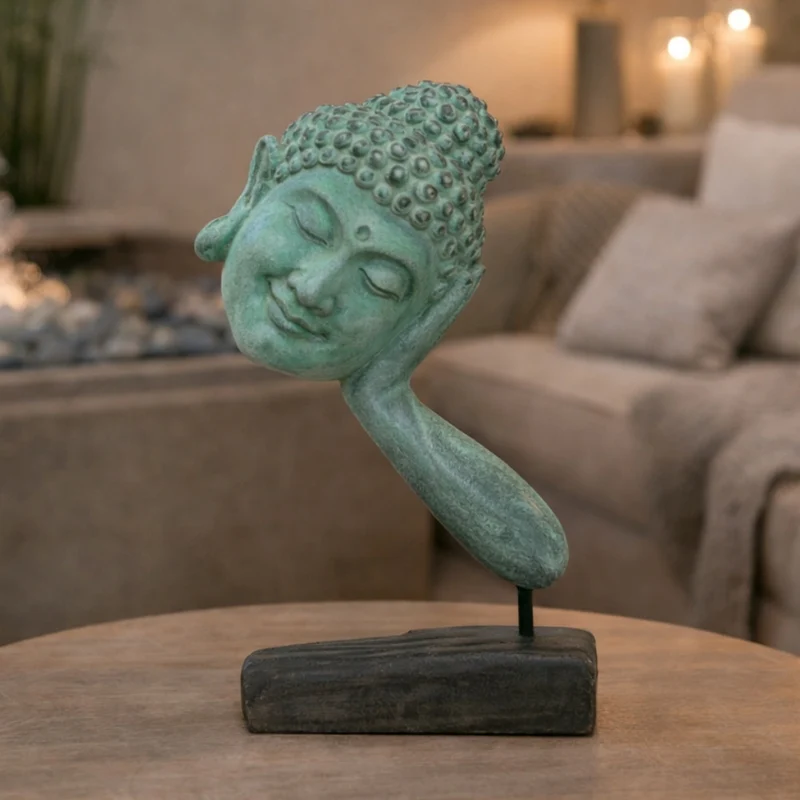 Buddha Statue RELAX ca. H72cm Antik-Grün