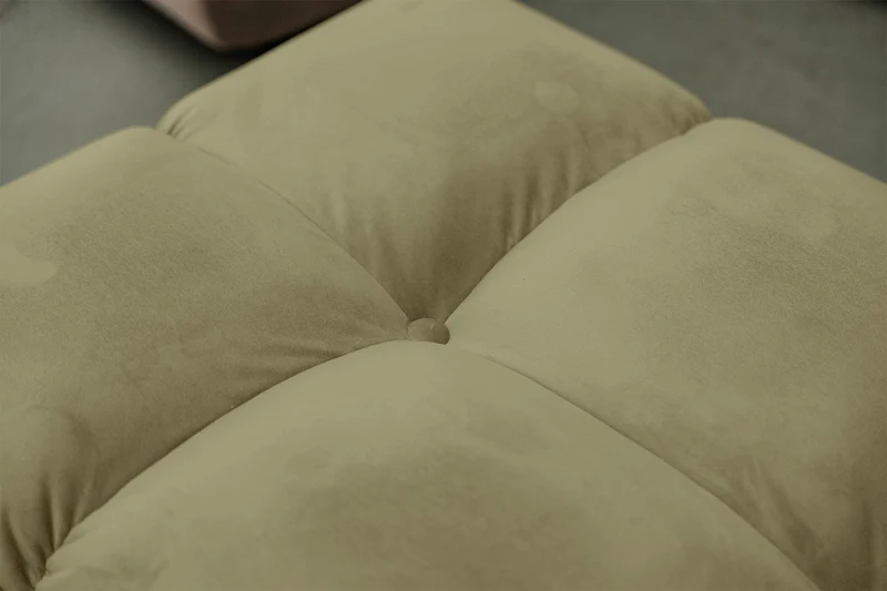 KAWOLA Sitzgruppe VIVIEN Ecksofa Drehsessel Hockerbank Velvet oliv