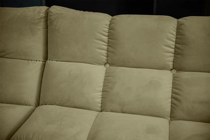 KAWOLA Sitzgruppe VIVIEN Ecksofa Drehsessel Hockerbank Velvet oliv