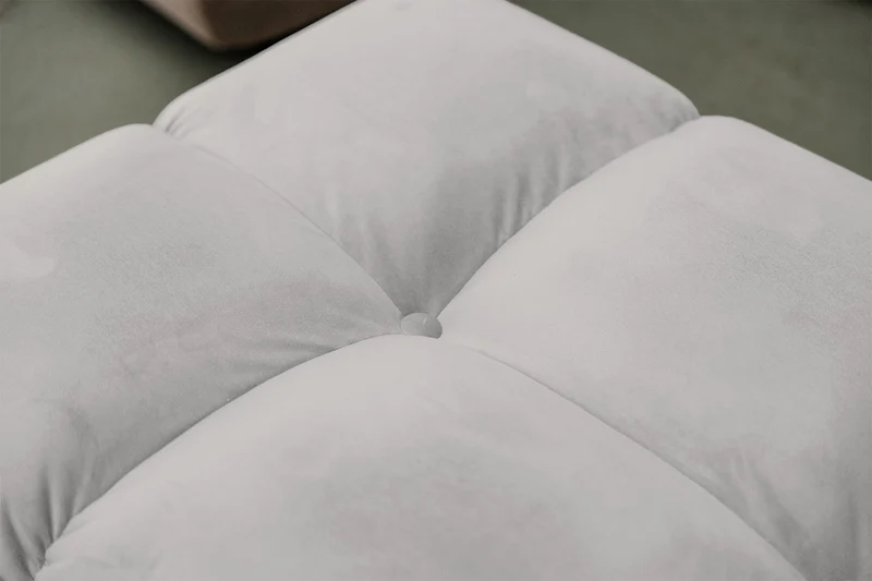 KAWOLA Sitzgruppe VIVIEN Ecksofa Drehsessel Hockerbank Velvet silber