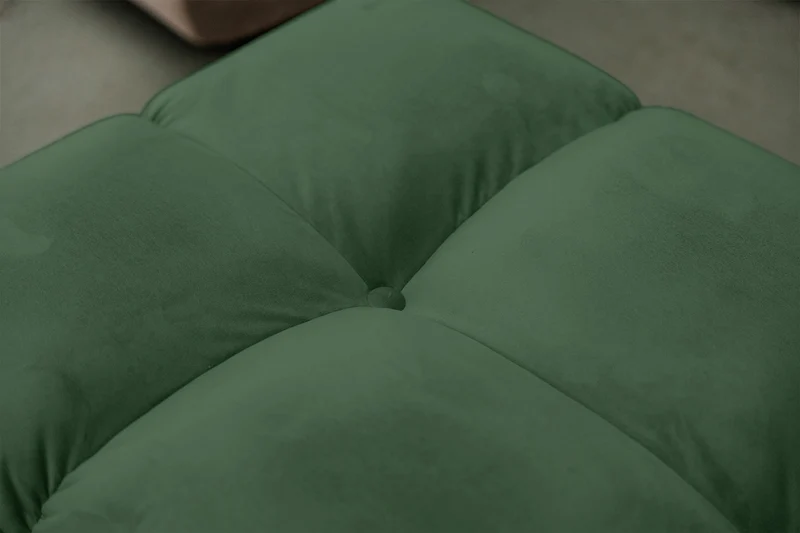 KAWOLA Sitzgruppe VIVIEN Ecksofa Drehsessel Hockerbank Velvet smaragd