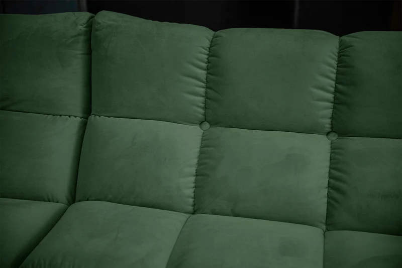 KAWOLA Sitzgruppe VIVIEN Ecksofa Drehsessel Hockerbank Velvet smaragd