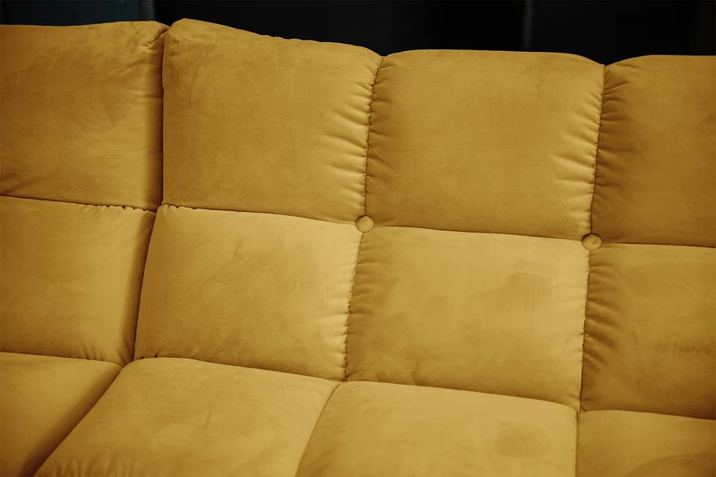 KAWOLA Sitzgruppe VIVIEN Ecksofa Drehsessel Hockerbank Velvet curry
