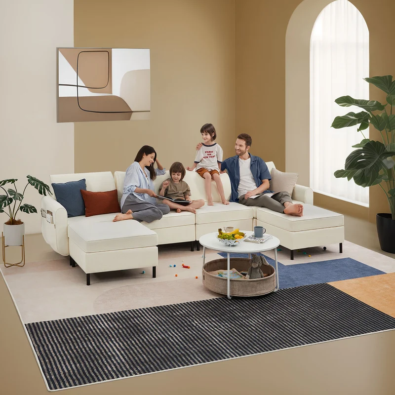 Modulares Sofa – Bouclé-Sofa-Set – verstellbar