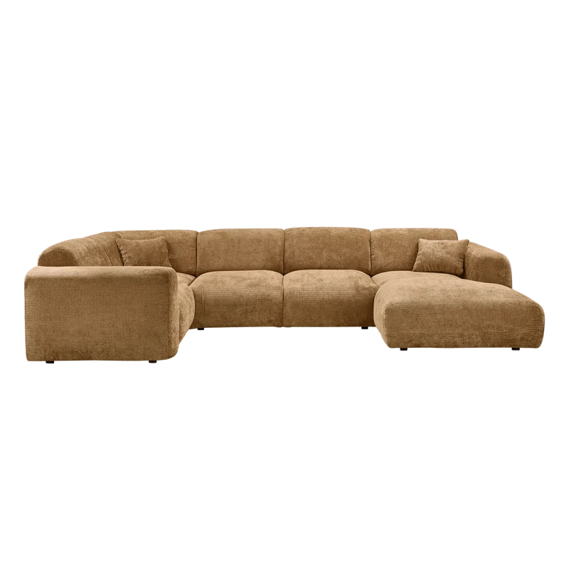 Cloud-Ecksofa, links, gewebtes Chenille, honiggelb