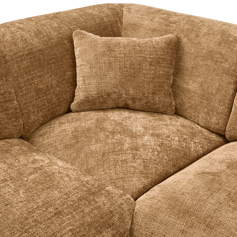 Cloud-Ecksofa, links, gewebtes Chenille, honiggelb