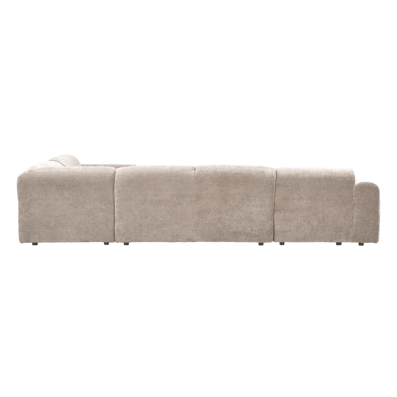 Cloud-Ecksofa rechts, gewebtes Chenille in Naturfarbe