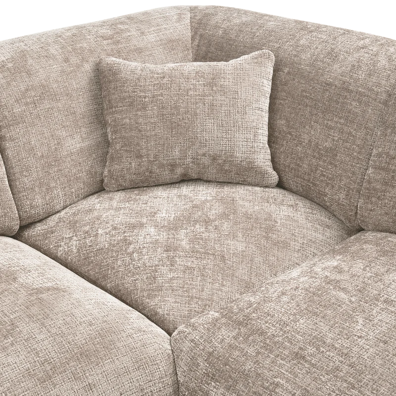 Cloud-Ecksofa rechts, gewebtes Chenille in Naturfarbe
