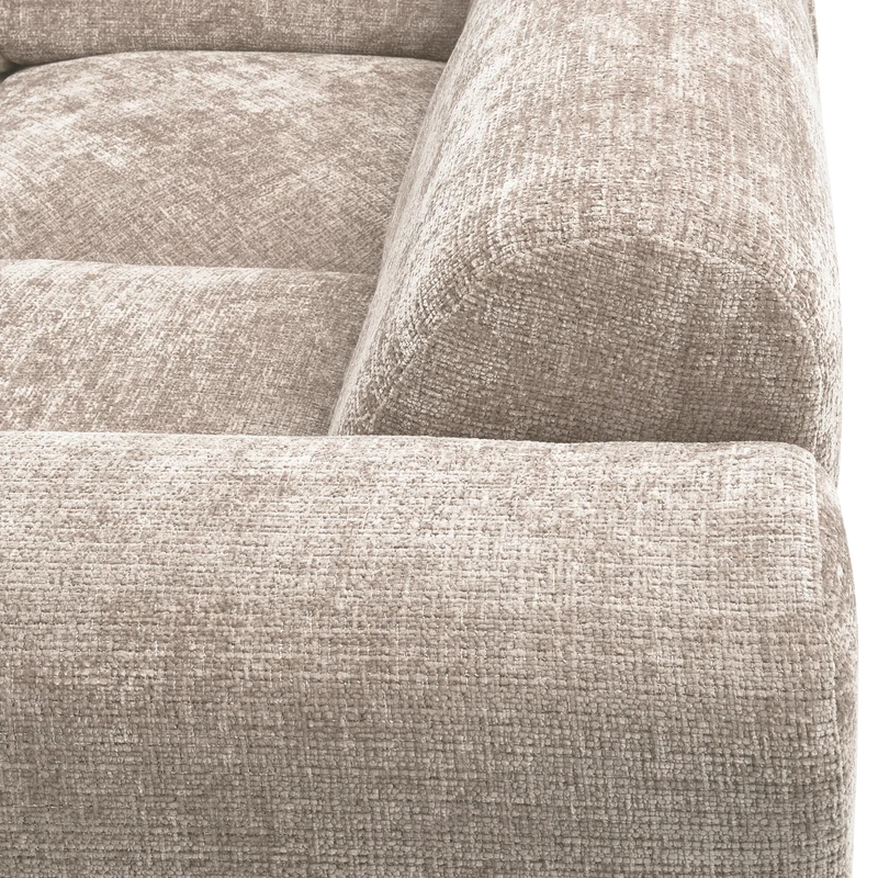 Cloud-Ecksofa rechts, gewebtes Chenille in Naturfarbe