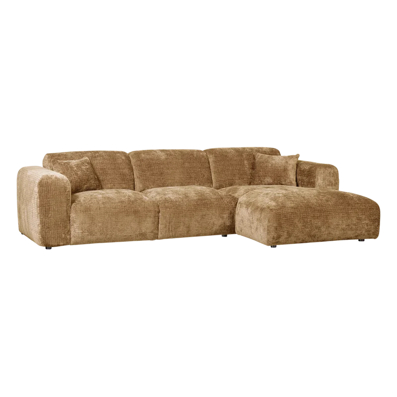 Cloud-Chaiselongue, rechts, Chenille, honiggelb