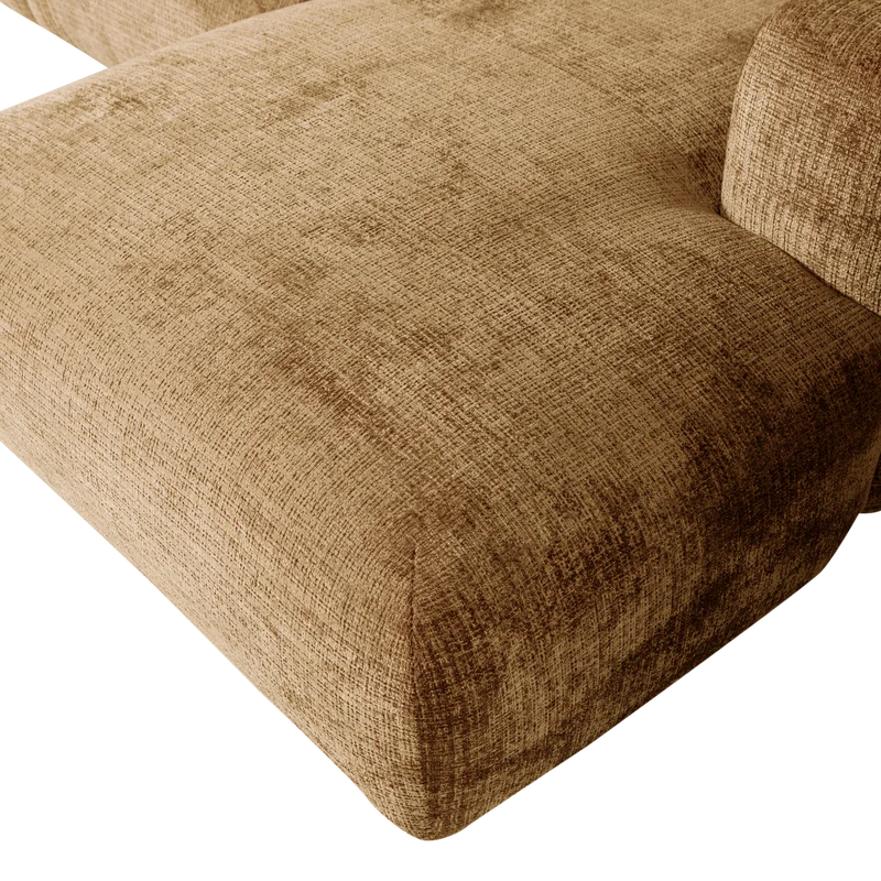 Cloud-Chaiselongue, rechts, Chenille, honiggelb