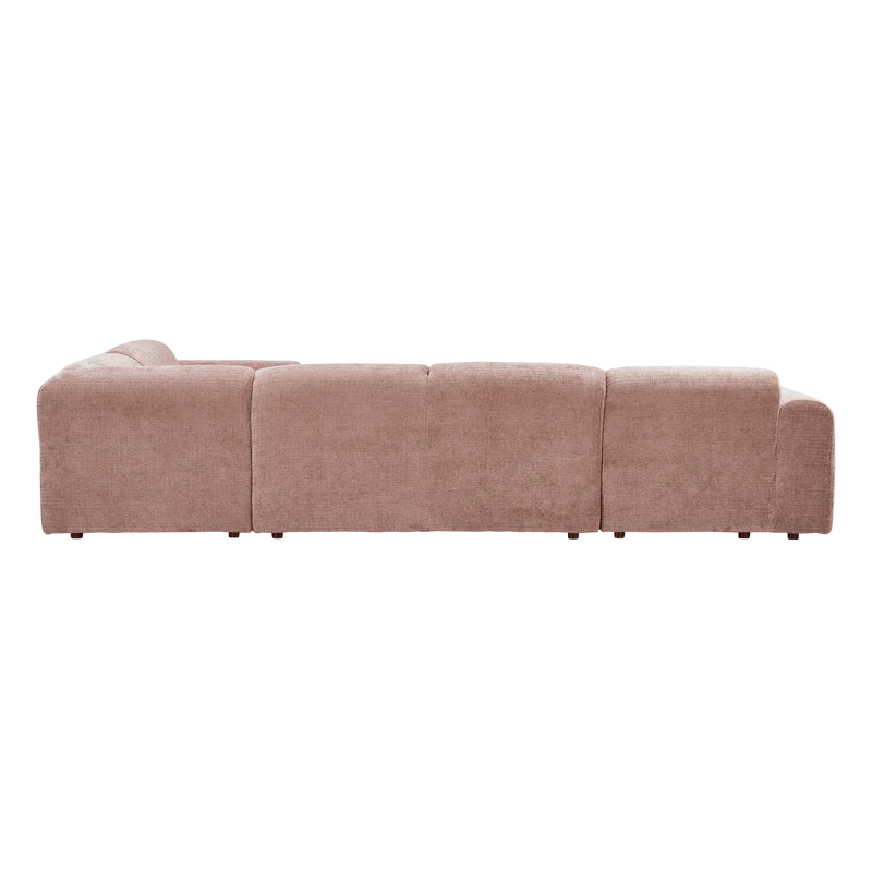 Cloud-Ecksofa rechts, gewebtes Chenille, taupe/rosa