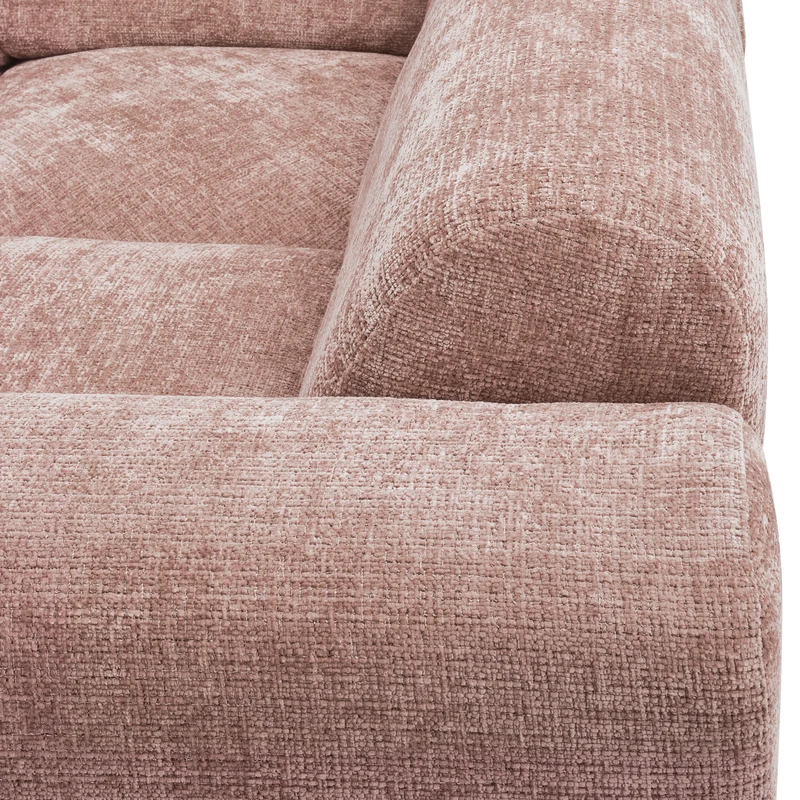 Cloud-Ecksofa rechts, gewebtes Chenille, taupe/rosa