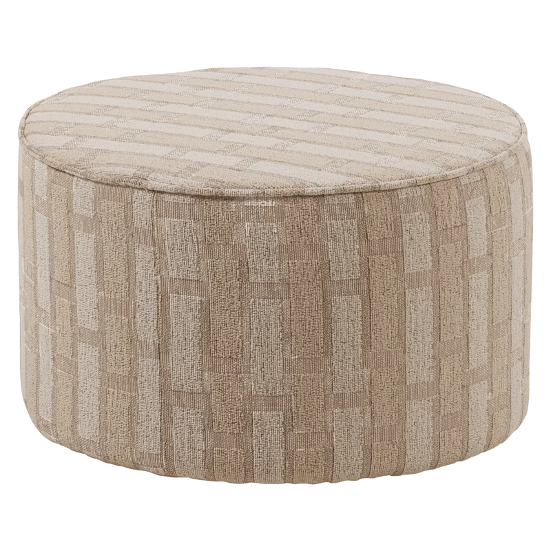 Sarli hocker niedrig rautenmuster chenille natur/beige