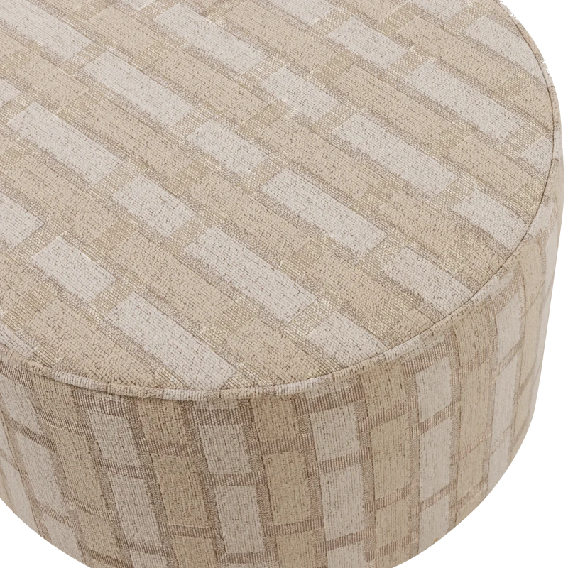 Sarli hocker niedrig rautenmuster chenille natur/beige