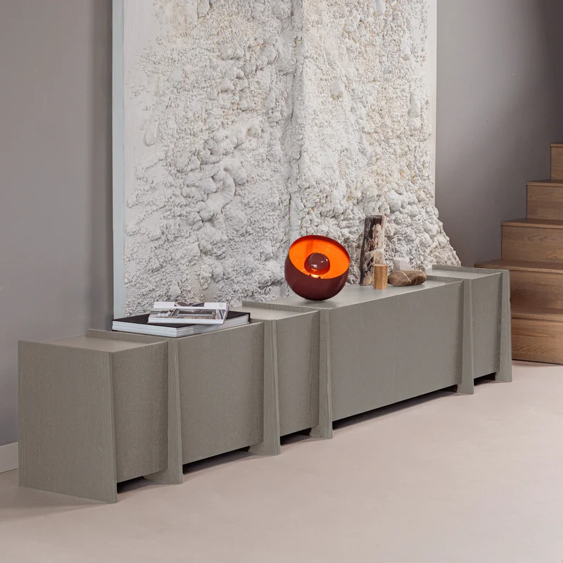 Brock tv-möbel 102 cm asche furnier warmes grau
