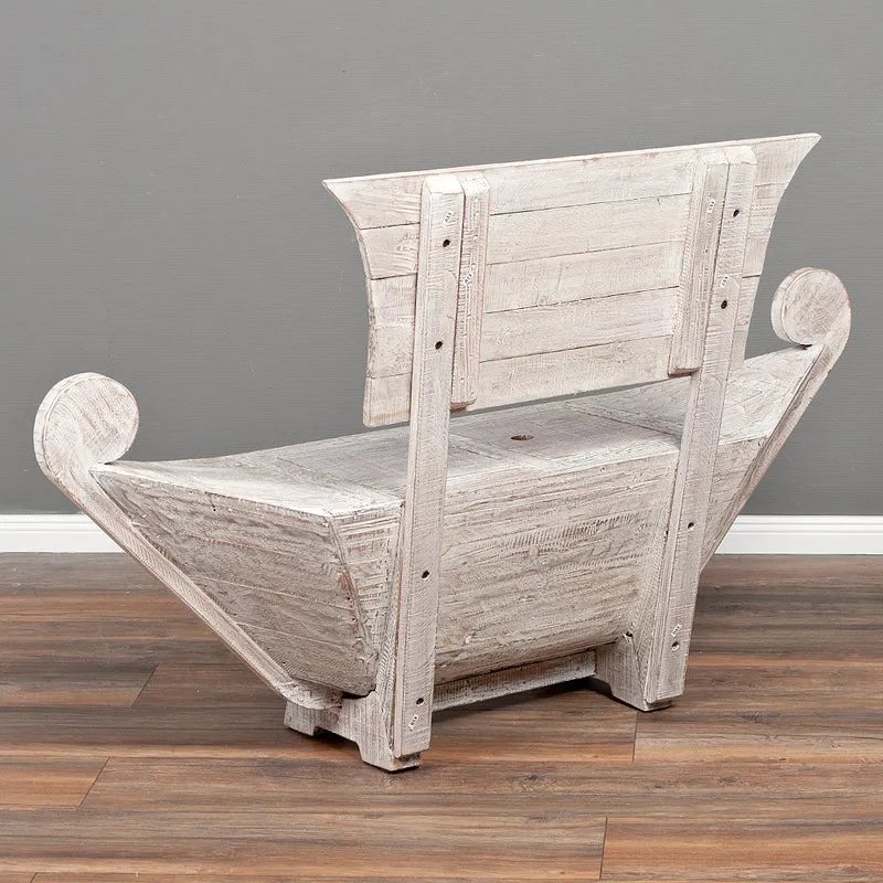 Sitzbank BARCO ca. L155cm White Wash Mahagoni Teak