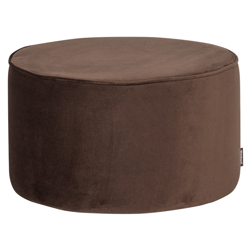 Sara hocker 36xø60 cm niedrig samt dunkelbraun