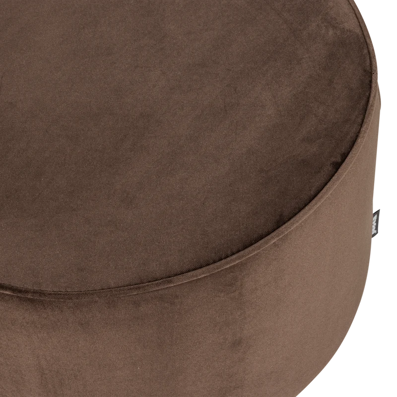 Sara hocker 36xø60 cm niedrig samt dunkelbraun