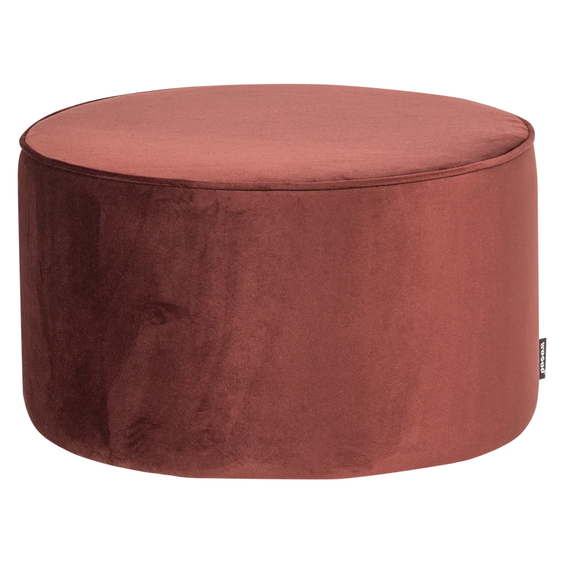 Sara hocker 36xø60 cm niedrig samt bordeauxrot