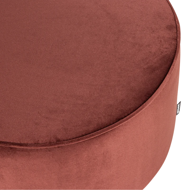 Sara hocker 36xø60 cm niedrig samt bordeauxrot