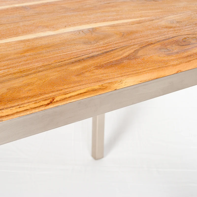 Esstisch MILLER 160x80cm Light-Brown-M / Silber Akazie