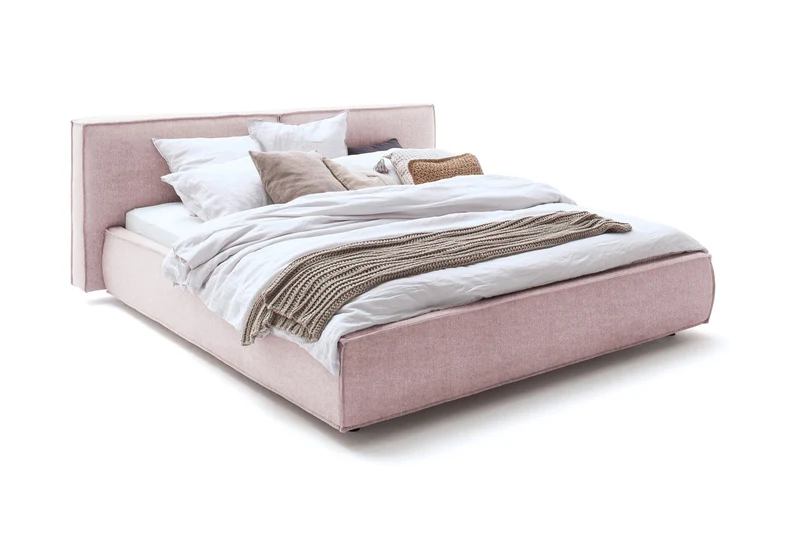 KAWOLA Bett CARLO Polsterbett Stoff rosa