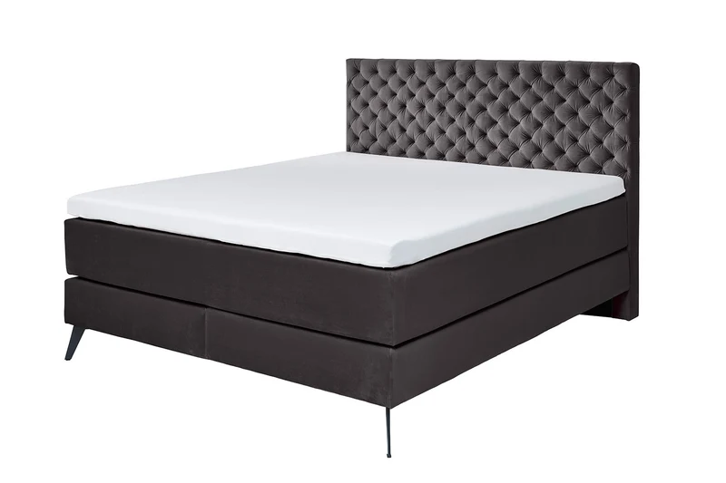 KAWOLA Bett SINDAR Boxspringbett Stoff anthrazit
