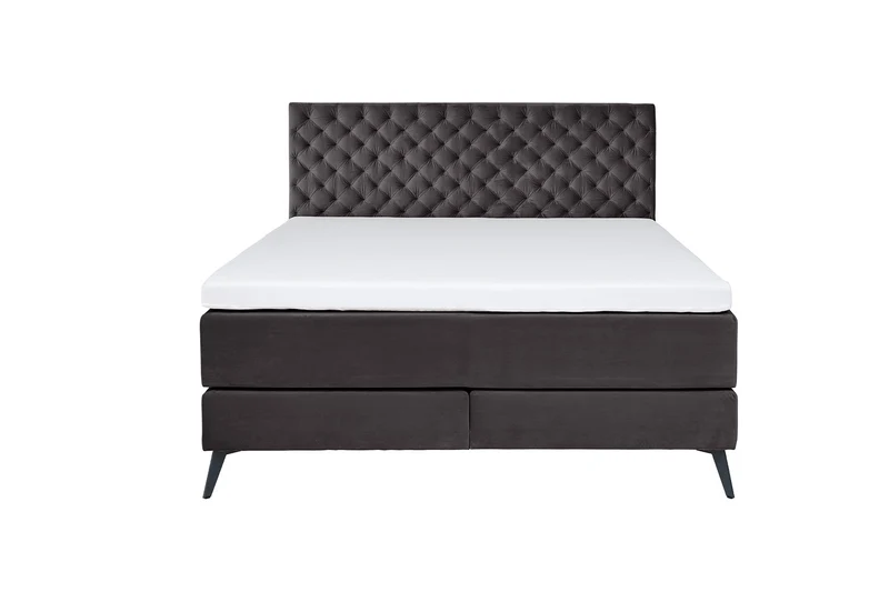KAWOLA Bett SINDAR Boxspringbett Stoff anthrazit