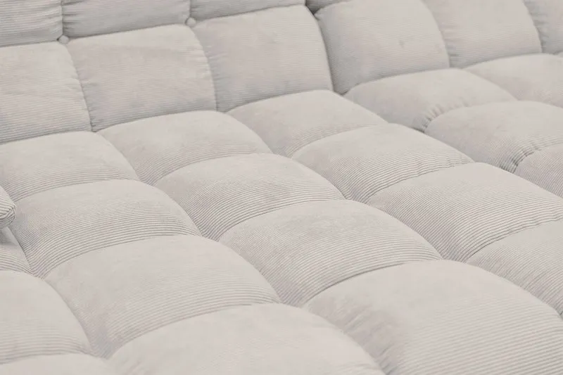 KAWOLA Big Sofa VIVIEN Feincord silber