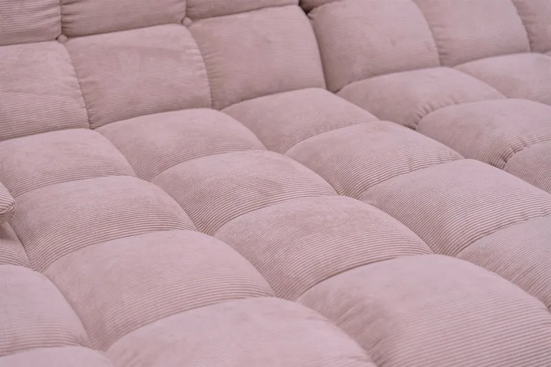 KAWOLA Big Sofa VIVIEN Feincord rosa