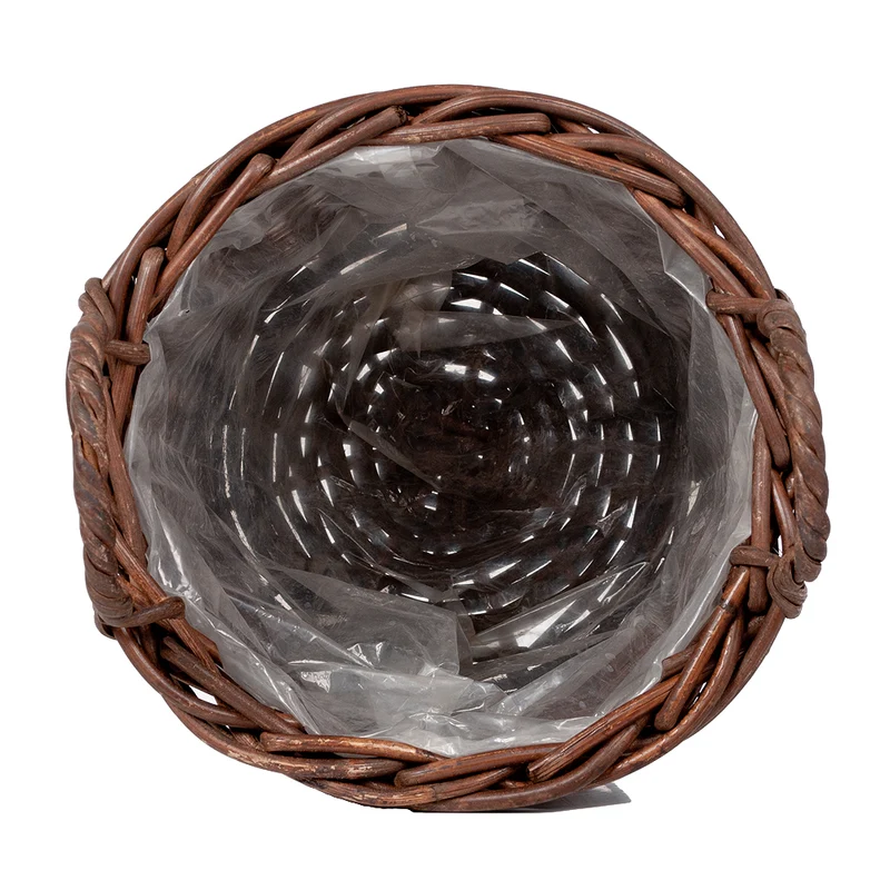 Pflanzkorb VERONA-4 ca. D20cm Natural Brown mit Henkeln