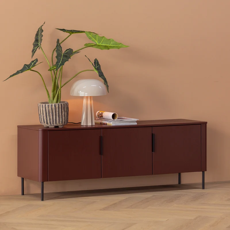 Gunnar tv-möbel 154 cm kiefer bordeauxrot