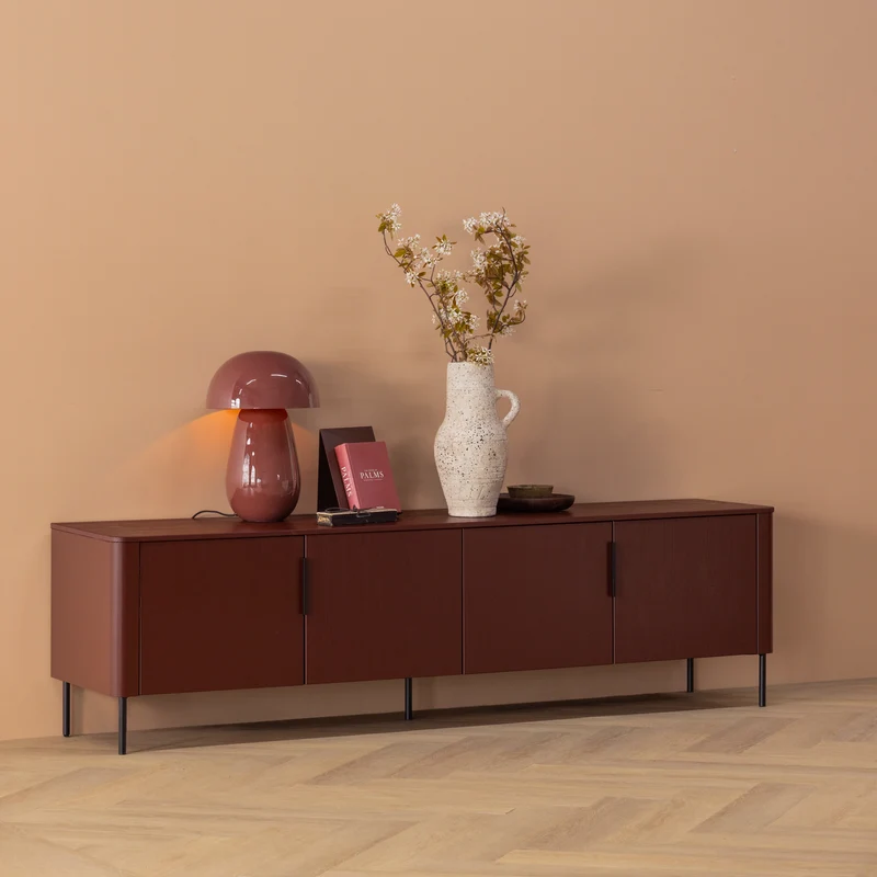 Gunnar tv-möbel 200 cm kiefer bordeauxrot