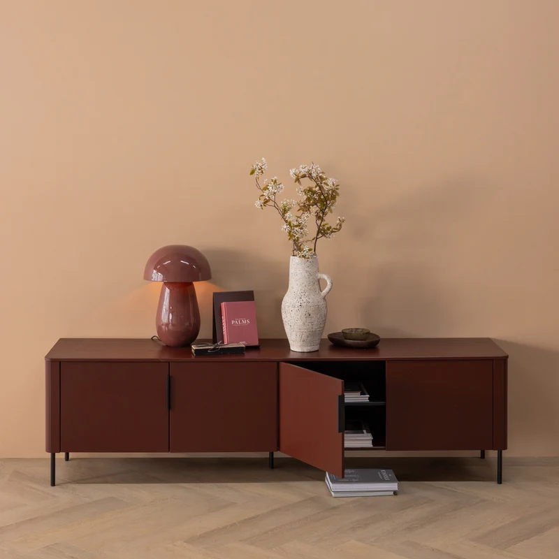 Gunnar tv-möbel 200 cm kiefer bordeauxrot