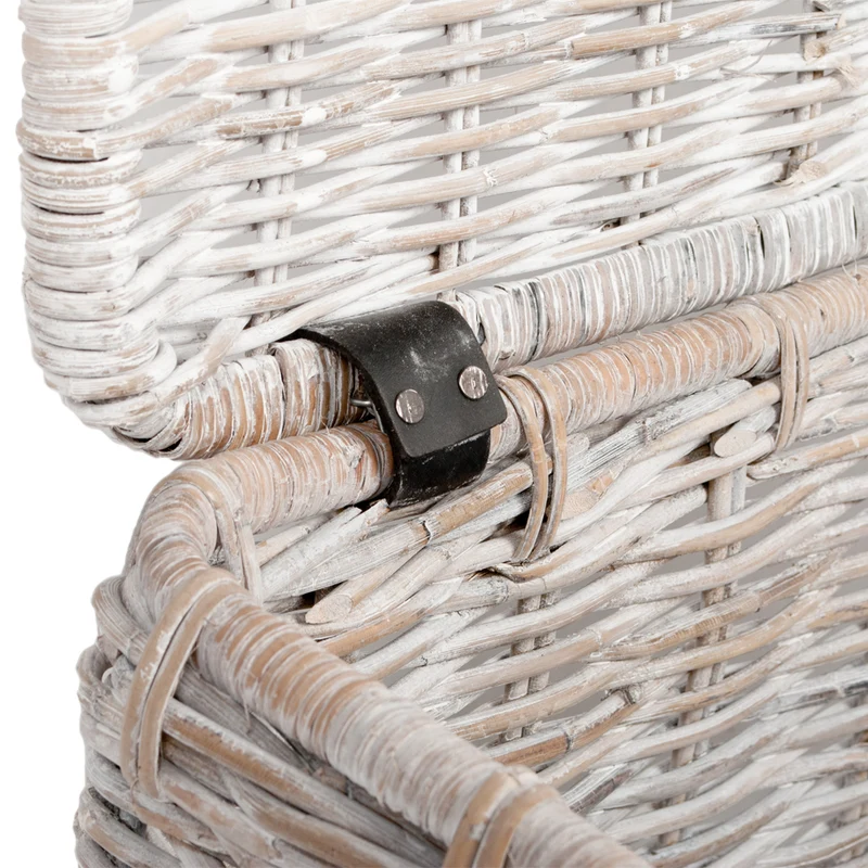 Rattan Truhe RESSY White Wash ca.80cm Couchtisch