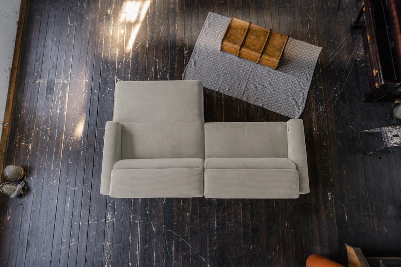 KAWOLA Sofa LAISKA Ecksofa Cord steingrau