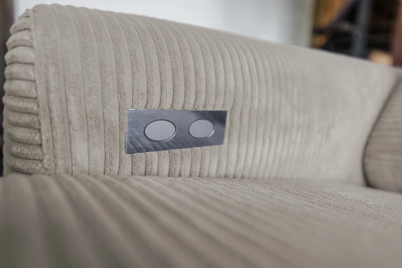 KAWOLA Sofa LAISKA Ecksofa Cord steingrau