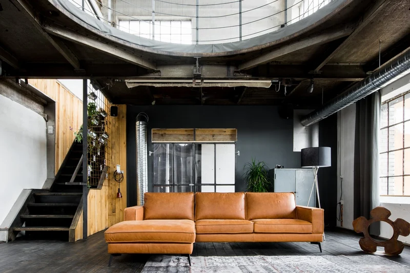 KAWOLA Sofa BLOOM Ecksofa Leder cognac