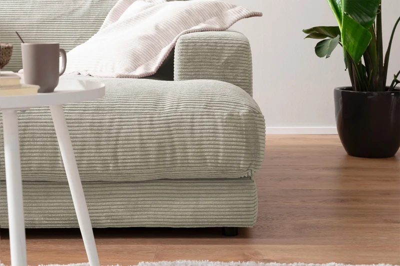 KAWOLA Big Sofa MADELINE Cord cremeweiß