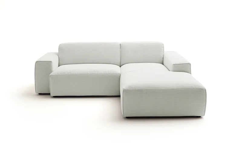 KAWOLA Sofa RANI Ecksofa Feincord silber