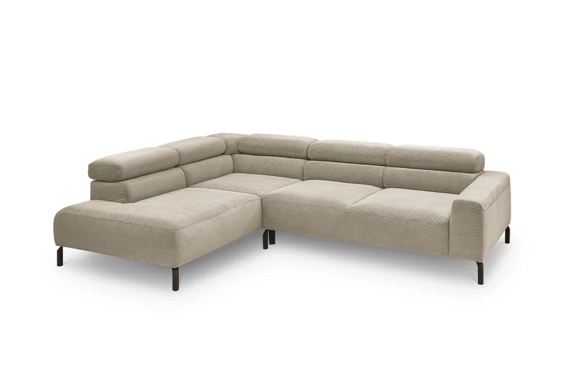 KAWOLA Sofa DELIA Ecksofa Feincord beige