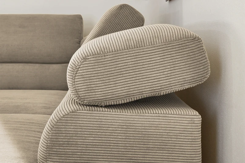 KAWOLA Sofa DELIA Ecksofa Feincord beige
