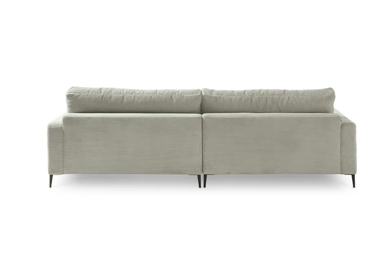 KAWOLA Ecksofa CARA Sofa Cord steingrau