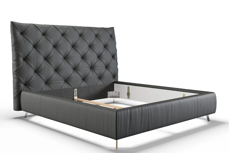 KAWOLA Bett ANNY Polsterbett Leder schwarz