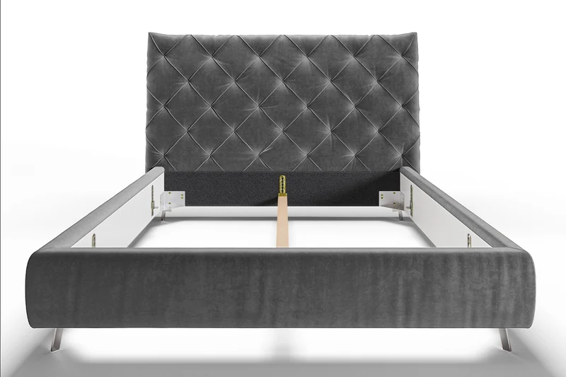 KAWOLA Bett ANNY Polsterbett Velvet grau