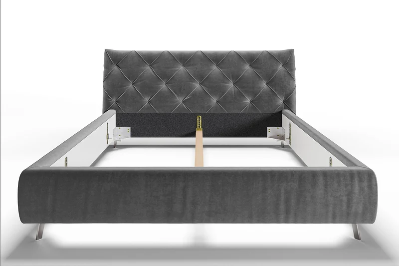 KAWOLA Bett ANNY Polsterbett Velvet grau